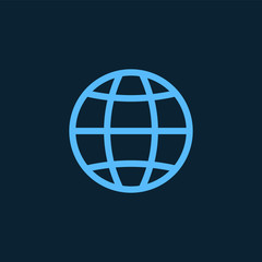Blue global connection symbol vector