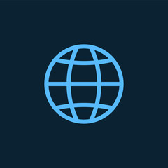 Blue global connection symbol vector