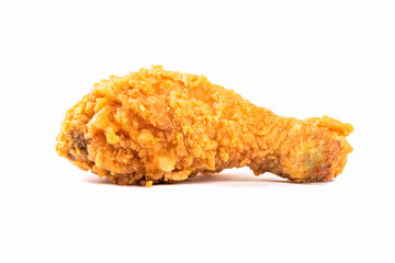 Fries chicken leg isolated on white background
