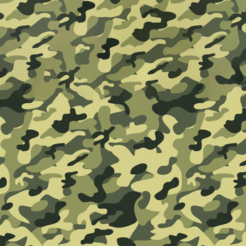 Military camouflage seamless pattern, texture. Abstract army and hunting masking ornament