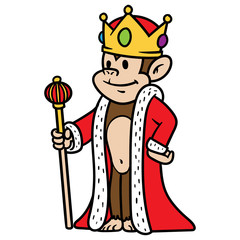 Obraz premium Cartoon King Monkey