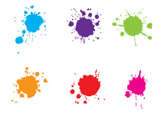 vector splatter color paint . paint splashes set.vector illustration.