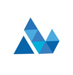 A, AL, At initials triangle geometric polygonal for company logo