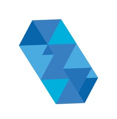 IW, I initials triangle geometric polygonal for company logo