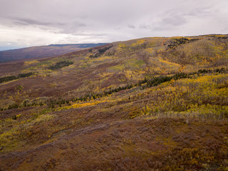 Aerial photos of Colorado fall colors mountains and roads