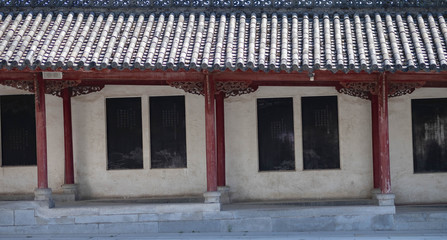 The wall of the Guiyuan temple. The wall have alphabet chinese painting.