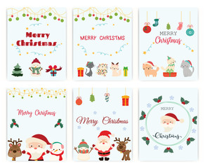 Fototapeta na wymiar Merry Christmas greeting card.