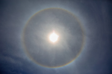 Stunning halo in the blue sky