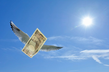 空を飛ぶ紙幣

 - obrazy, fototapety, plakaty