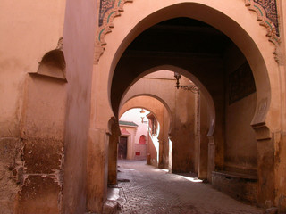 Traditional Marrakech street, Morocco, North Africa