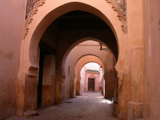 Fototapeta na wymiar Traditional Marrakech street, Morocco, North Africa