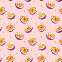 Watercolor passion fruit pattern