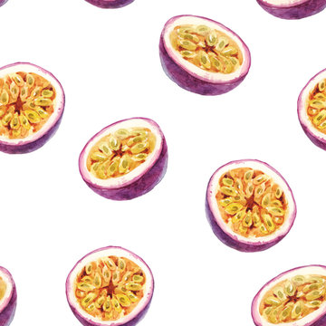 Watercolor passion fruit pattern