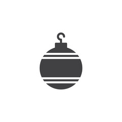 Christmas ball vector icon. filled flat sign for mobile concept and web design. Baubles simple solid icon. Symbol, logo illustration. Pixel perfect vector graphics