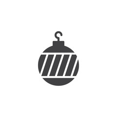 Christmas Ball vector icon. filled flat sign for mobile concept and web design. Bauble simple solid icon. Symbol, logo illustration. Pixel perfect vector graphics