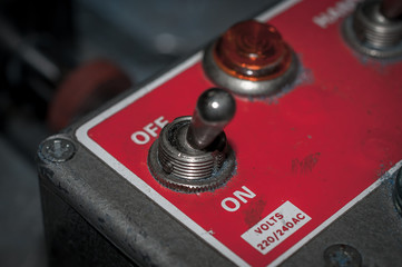 Industrial switch on off on a machine