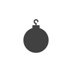 Christmas Ball vector icon. filled flat sign for mobile concept and web design. bauble simple solid icon. Symbol, logo illustration. Pixel perfect vector graphics