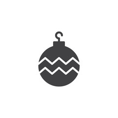 Fototapeta premium Christmas ball vector icon. filled flat sign for mobile concept and web design. xmas bauble simple solid icon. Symbol, logo illustration. Pixel perfect vector graphics