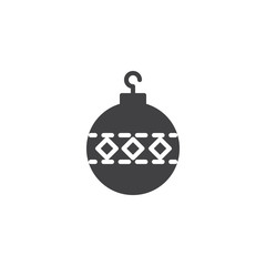 Obraz premium Tree toy ball vector icon. filled flat sign for mobile concept and web design. Christmas bauble decoration simple solid icon. Symbol, logo illustration. Pixel perfect vector graphics