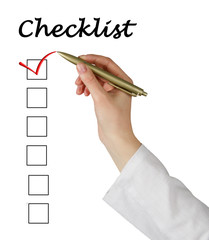 Woman filling checklist