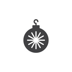Bauble vector icon. filled flat sign for mobile concept and web design. Ornate Christmas ball simple solid icon. Symbol, logo illustration. Pixel perfect vector graphics