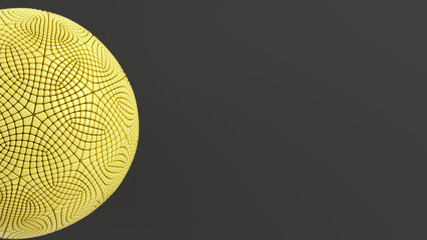 Yellow sphere on the black surface