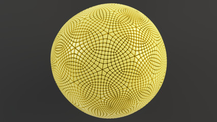 Yellow sphere on the black surface