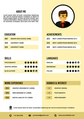 A4 curriculum vitae / resume design template vector.