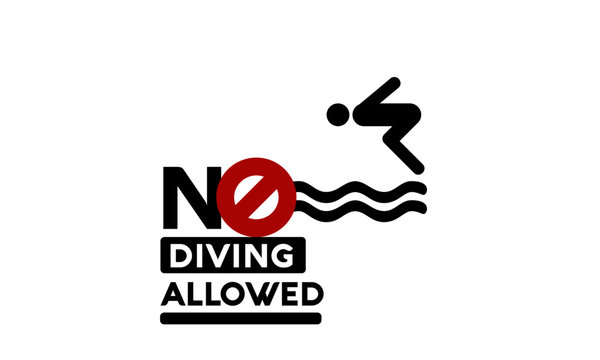 No Diving Allowed Sign Vector Illustration