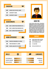 A4 curriculum vitae / resume design template vector.