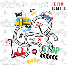 transportation cartoon vector for t shirt