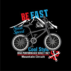 bicycle cool style slogan print vector - 228063193