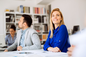 Successful businesswoman in company