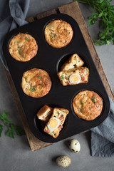 Protein muffins with quail egg