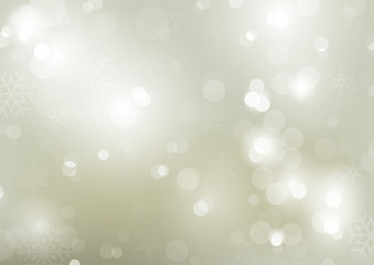 Christmas Bokeh Background with Snowflakes - Abstract Illustration with Glittering Effect, Vector