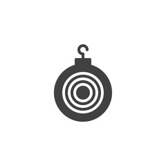 Christmas ball vector icon. filled flat sign for mobile concept and web design. Striped bauble simple solid icon. Symbol, logo illustration. Pixel perfect vector graphics