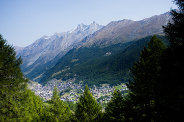 Fototapeta na wymiar Blick über Zermatt
