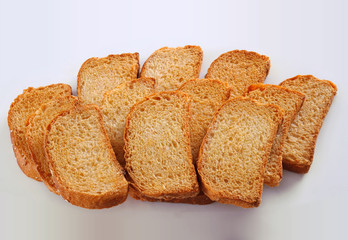 Tea Rusk, Crunchy, crispy dry biscuit, a famous breakfast snack. It is also known as twice-baked bread.
