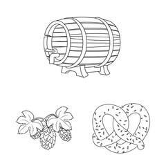 Vector illustration of pub and bar symbol. Set of pub and interior stock symbol for web.