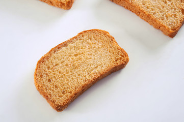 Tea Rusk, Crunchy, crispy dry biscuit, a famous breakfast snack. It is also known as twice-baked bread.