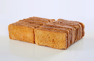 Tea Rusk, Crunchy, crispy dry biscuit, a famous breakfast snack. It is also known as twice-baked bread.