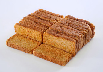 Tea Rusk, Crunchy, crispy dry biscuit, a famous breakfast snack.  