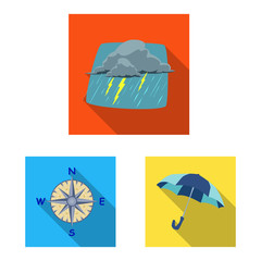 Isolated object of weather and climate symbol. Set of weather and cloud vector icon for stock.