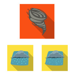 Vector design of weather and climate logo. Collection of weather and cloud vector icon for stock.