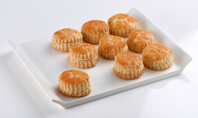 Puff Variety, Famous assorted puff snacks including sugar stick, vegetable/ chicken patties, french heart, plain pastry