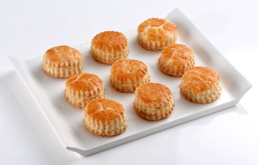 Puff Variety, Famous assorted puff snacks including sugar stick, vegetable/ chicken patties, french heart, plain pastry