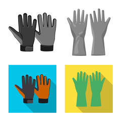Obraz premium Isolated object of glove and winter symbol. Set of glove and equipment stock vector illustration.