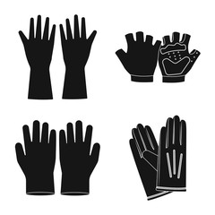 Vector design of glove and winter sign. Collection of glove and equipment vector icon for stock.