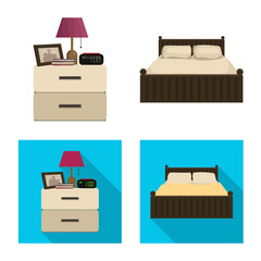 Vector design of dreams and night sign. Set of dreams and bedroom stock vector illustration.
