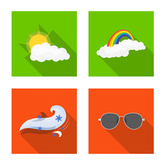 Vector illustration of weather and climate logo. Set of weather and cloud stock vector illustration.
